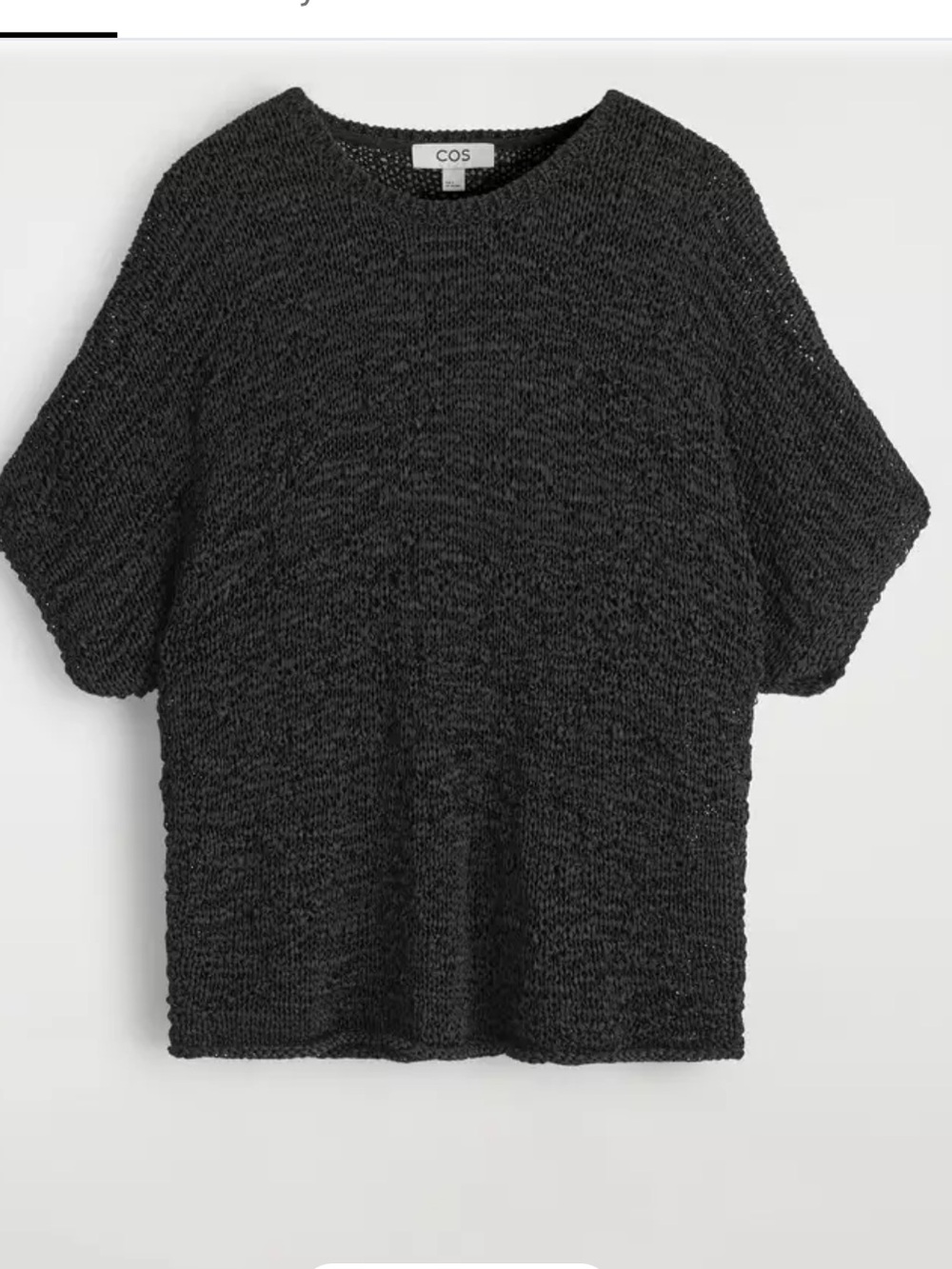 COS Black Open-Knit Crew Sweater